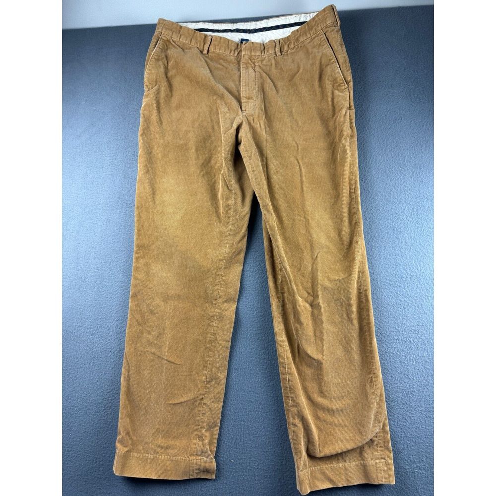 Polo Ralph Lauren Pants Men's 37x33* Brown Corduroy Vintage‎ Flat Front Retro*